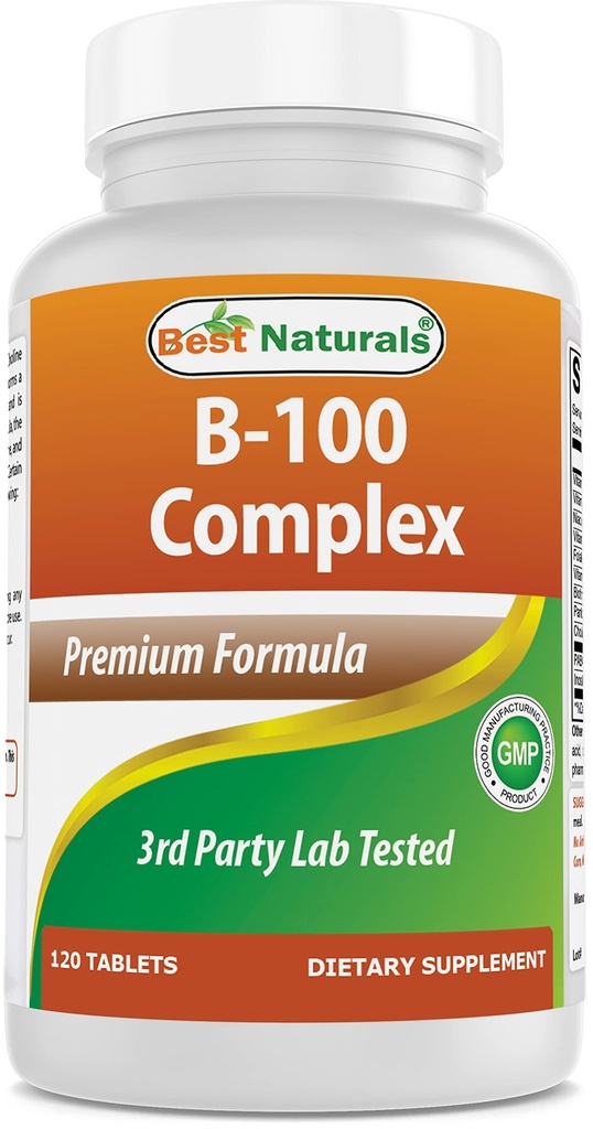 성인을위한 최고의 자연 B-100 복합체, 120 정제