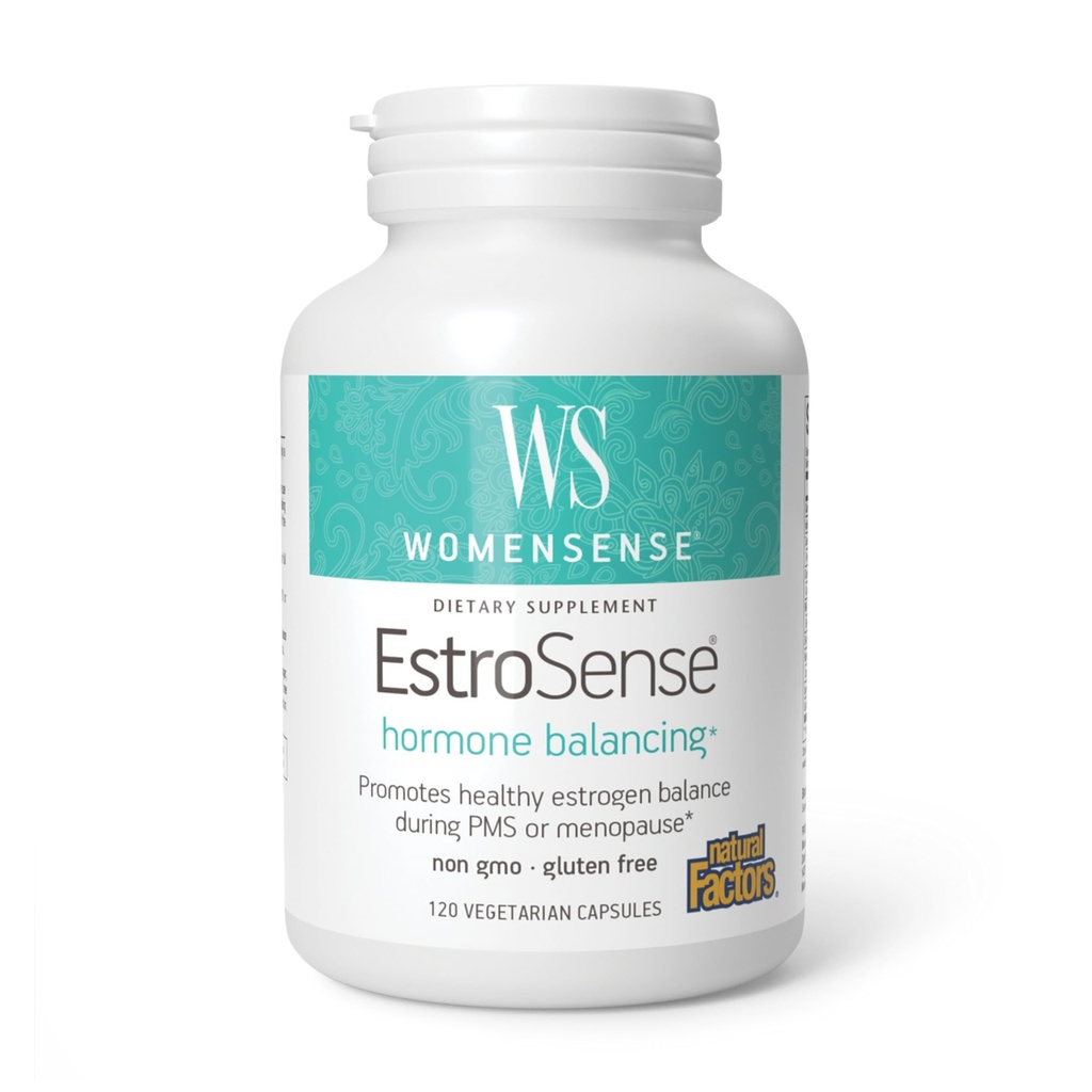 Natural Factors WomenSense EstroSense - 매일 Hormonal Balance Support 보충 - 건강한 멘스트레이션 및 Menopause 지원 - 비 GMO 자연 보충 - 120 채식 캡슐 (60 인분)