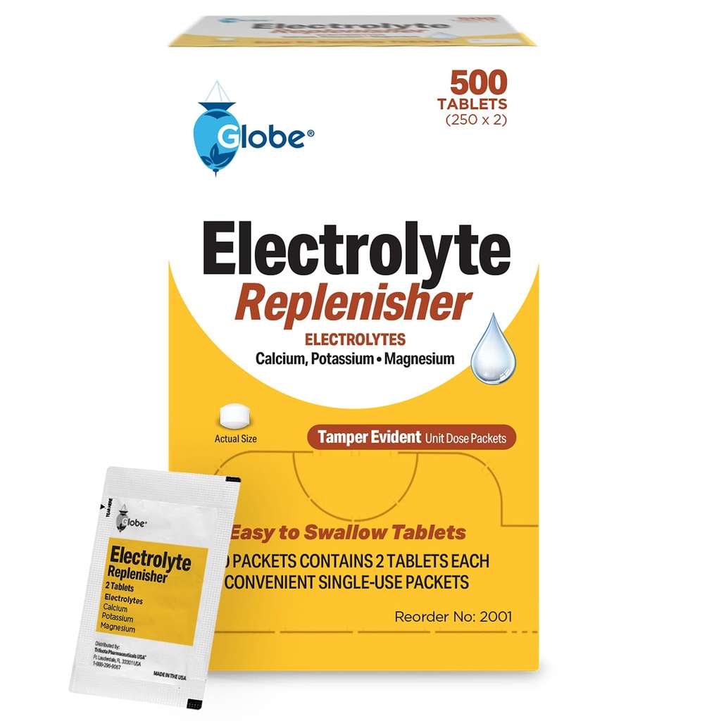 Rapid Hydration & Exercise Recovery (500 Tablets, 250 Packets of 2) Athletes, Hiking & Sports, Optimal Endurance를 위한 Key Nutrients를 가진 여행 Packets를 위한 지구 전해질 보충 정제