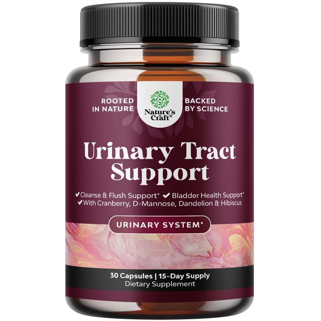 D Mannose 캡슐 Urinary Tract 건강 - Cranberry 주스 분말과 높은 Potency D-Mannose & Women Fast Acting Super Concentrated Cranberry를위한 Urinary Tract 건강을위한 Dandelion - 30 캡슐