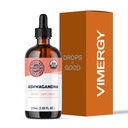 Vimergy USDA 유기 Ashwagandha 액체 추출 물, 57 서빙 –Stress Supplement Drops – Adaptogen - 지원 Cognitive 기능 – 수면 지원 – 알코올 무료, 비 GMO, Vegan & Paleo 친절한 (115 ml)