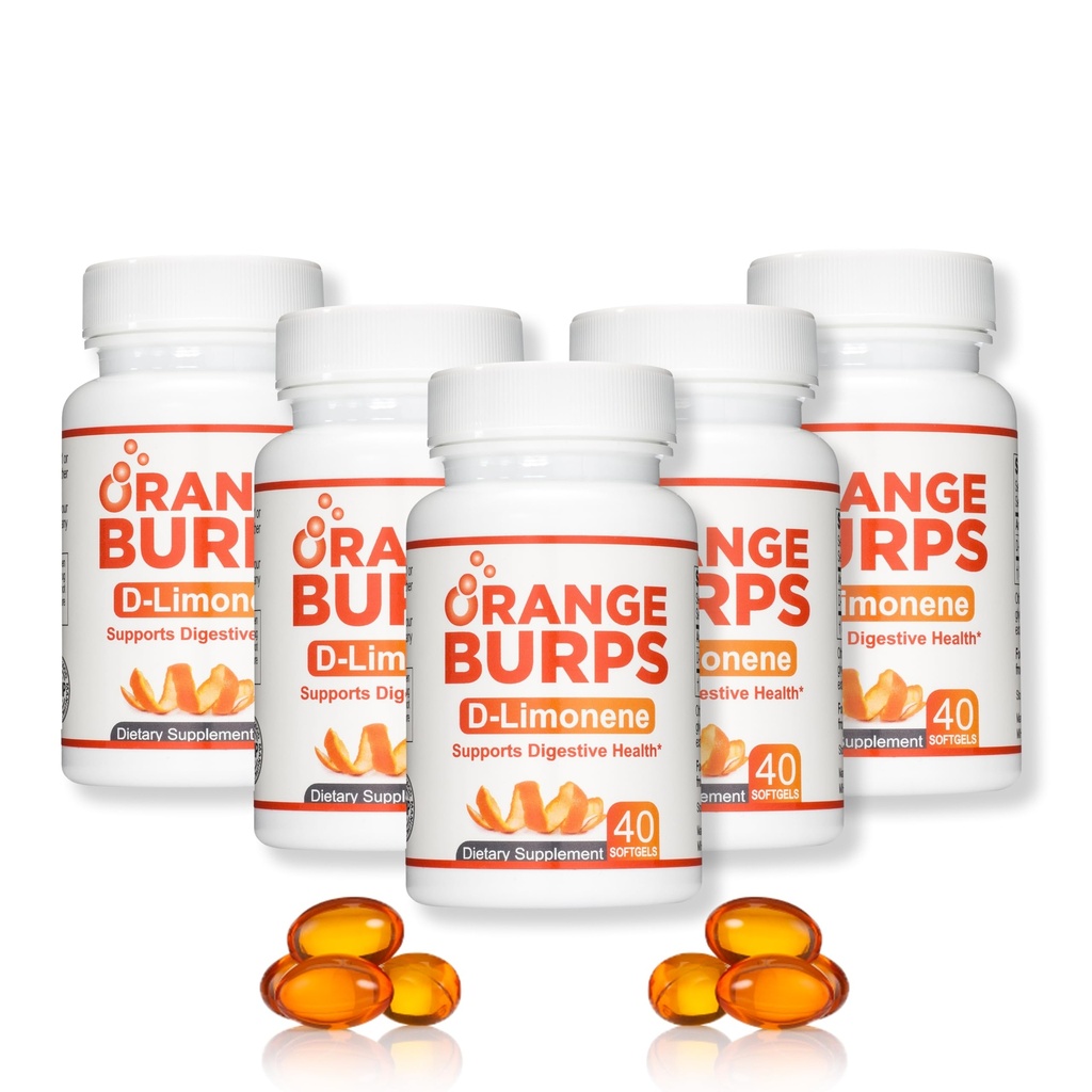 오렌지 버프 | D-Limonene Supplement - 산성 흡진기 (산 반사체), Heartburn Relief, GERD Relief 및 Indigestion Relief | 건강과 웰빙의 오렌지 필 추출물 (1,000 mg, 5)