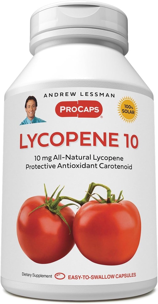ANDREW LESSMAN Lycopene 10 mg - 360 Softgels - 방어적인 산화 Carotenoid. Free-Radical Attack, Supports Breast, Prostate, Cardiovascular System에서 조직을 보호합니다. 없음 첨가제