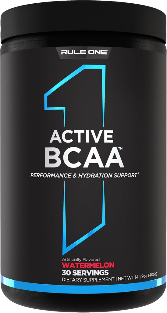 규칙 1 활동적인 BCAA - 5g BCAAs + Electrolytes, L 글루타민 및 Citrulline (30 봉사, 수박)를 가진 성과, Hydration 및 회복 지원