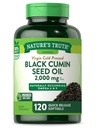 Nature's Truth Black Seed Oil Pills | 2,000mg | 120 Softgels | Virgin Cold Pressed Cumin | 비 GMO 및 글루텐 무료 보충