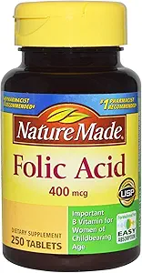 성격은 Folic 산 400 mcg (665 mcg DFE) 정제, 250의 조사 (3의 포장)를 만들었습니다
