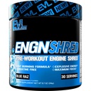 EVL 궁극적 인 사전 운동 분말 - Thermogenic 뚱뚱한 화상 지원 운동 분말 음료 Lasting Energy Focus 및 Stamina - ENGN Shred Intense Creatine 무료 운동 음료 혼합 - Blue Raz
