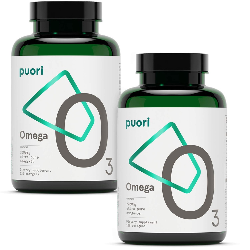 Puori 오메가 3 물고기 기름 보충교재 - 2000mg 오메가 3 지방산, 1250mg EPA & 500mg DHA를 가진 매우 순수한 & Burpless 야생 잡힌 물고기 기름은 심장, 뇌 및 눈 건강을 지원합니다 - 증명되는 IFOS - 240 Softgels
