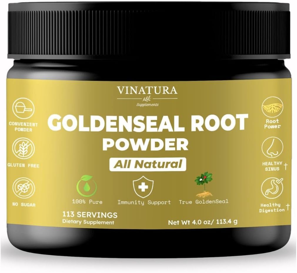 Goldenseal 뿌리 분말 - 4개 oz, 113의 서빙 *USA 만드는 & Tested* 순수한 자연적인 Goldenseal 뿌리 분말 보충교재
