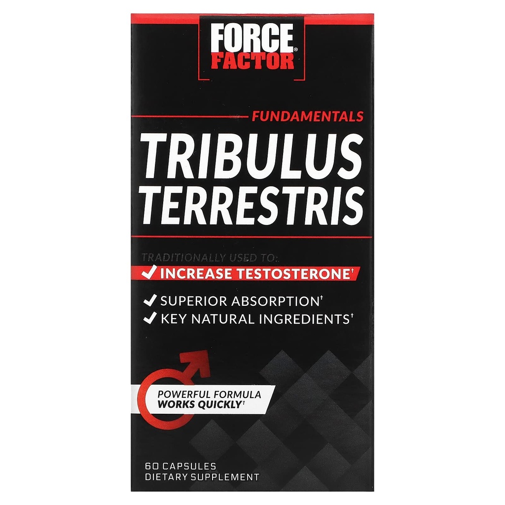 남자, 테스토스테론 승압기 및 남성 활력 보충교재, Tribulus 추출물 및 우량한 흡수, Fundamental 시리즈, 1000mg, 60의 캡슐을 위한 자연적인 성분을 위한 힘 요인 Tribulus Terrestris