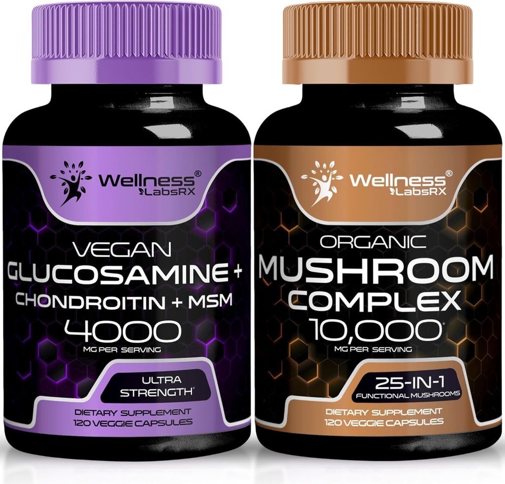 웰니스 LABSRX 글루코사민 Chondroitin MSM | 버섯 보충 캡슐