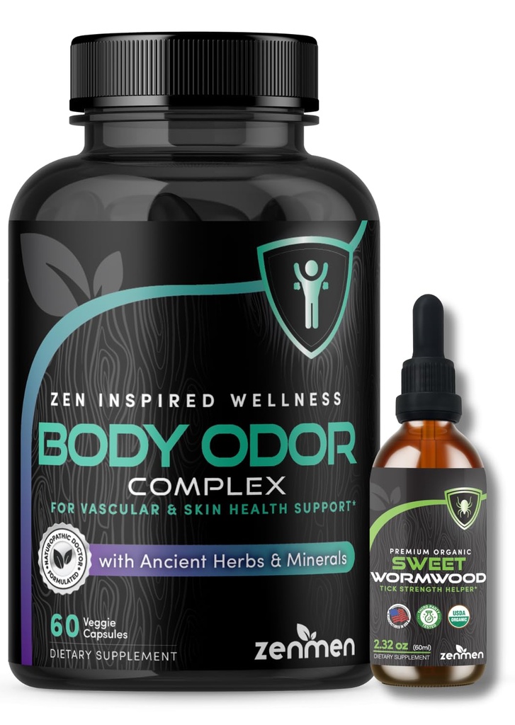 Zenmen 전반적인 웰빙 뭉치: 몸 냄새 보충교재 및 감미로운 Wormwood Tincture 뭉치