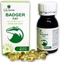 폴리 포화 지방산의 QG 그룹 Badger 지방 자연적인 근원 - 60의 캡슐, 300 mg 각각