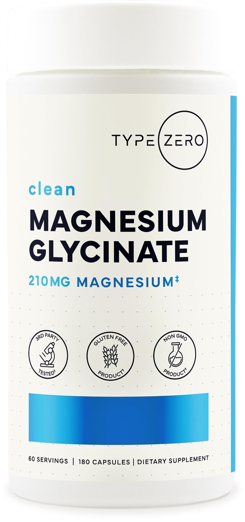 유형 영 마그네슘 글리세라이드 (210mg | 180 캡슐) 순수, 비 GMO, 글루텐 무료, 자연 높은 흡수 마그네슘 보충