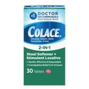 Colace 2-In-1 Stool Softener & Stimulant Laxative 정제, 6-12 시간, 30 조사에 있는 Gentle 변비 기복