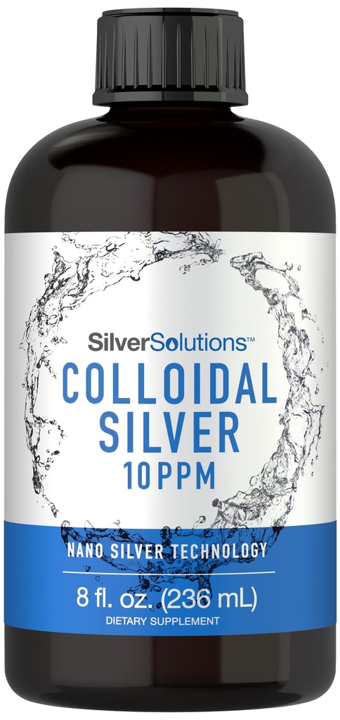Carlyle Colloidal 실버 | 10 PPM | 8 oz (236 mL) | 나노 실버 기술 솔루션 | 채식주의, 비 GMO, & 글루텐 무료 보충