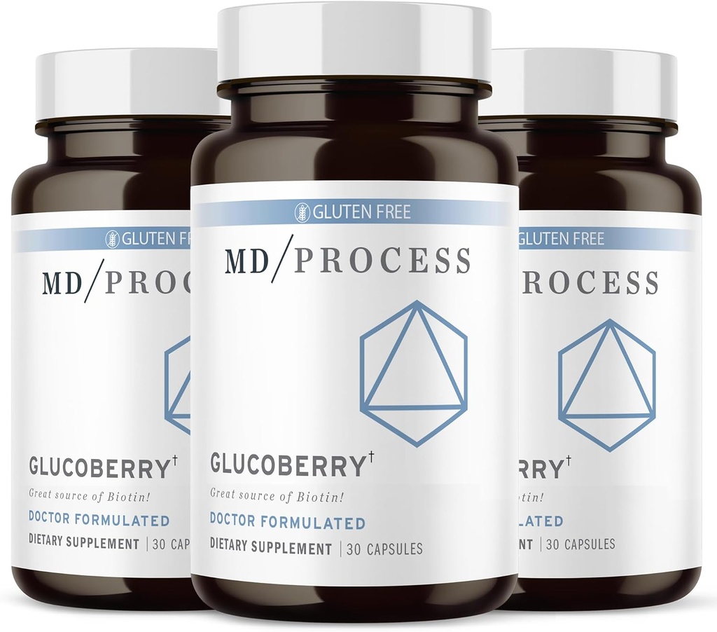 GlucoBerry Maqui Berry Extract with Chromium Picolinate for Blood Health Support - Biotin and Gymnema Sylvestre - 의사 공식화 - 30 캡슐, 3 팩
