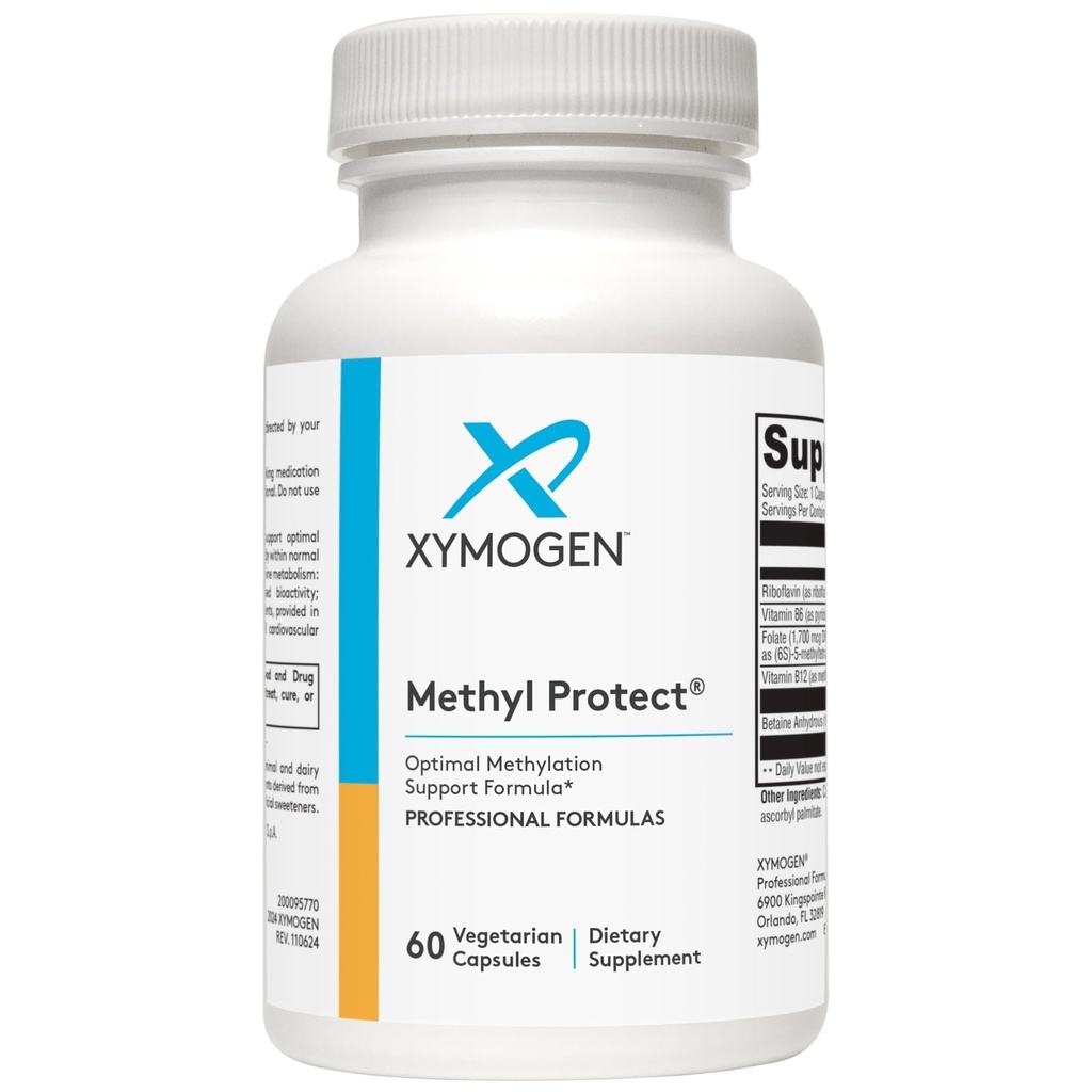 XYMOGEN 메틸 보호 - 메틸 Folate, 비타민 B12 (Methylcobalamin b12), Riboflavin + B6 비타민을 가진 최선 메틸화 공식 - Cognitive, Homocysteine + 심장 건강 보충교재 (60의 캡슐)