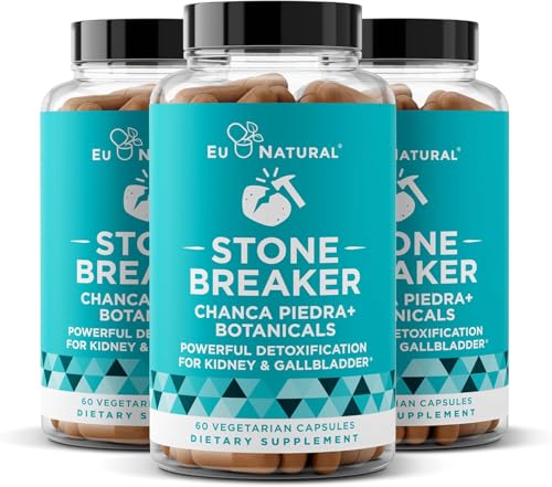 Chanca Piedra Stone Breaker 3-Pack 번들 – 천연 용해제, Kidney Cleanse & Gallbladder 보충 – 유린 태스크, 플러시 불순, 클리어 시스템 – 180 캡슐을 해독