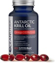 야생 잡은 박격포 Krill 기름 500mg Softgels, SuperbaBoost 오메가 3 보충교재, EPA & DHA, Astaxanthin, Choline, 56% Phospholipids, Sustainable, 물고기 기름 없음, 바닐라 풍미 (60 일 공급)