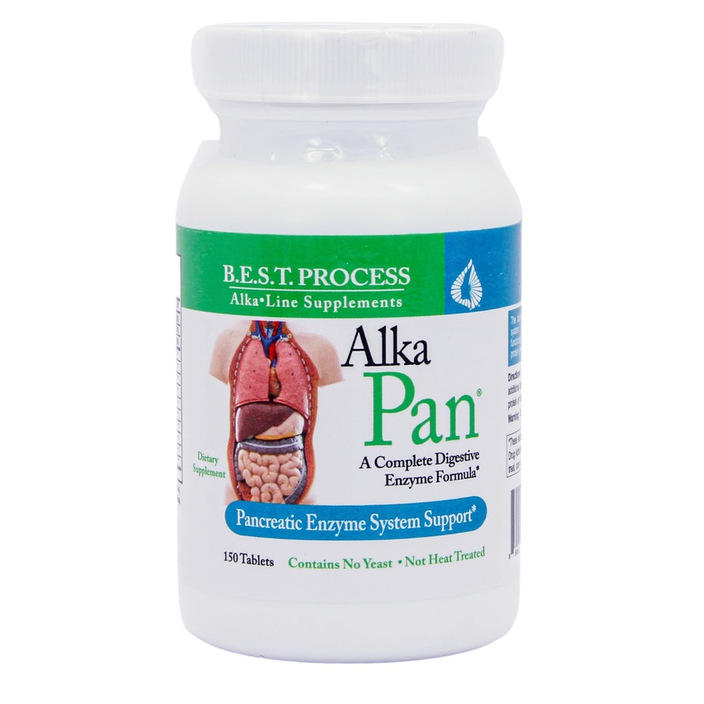Alka • Pan Best Process Alkaline - 자연 소화 보충 - Antioxidant-Rich Superfoods 및 소화 허브가있는 Pancreatic 효소