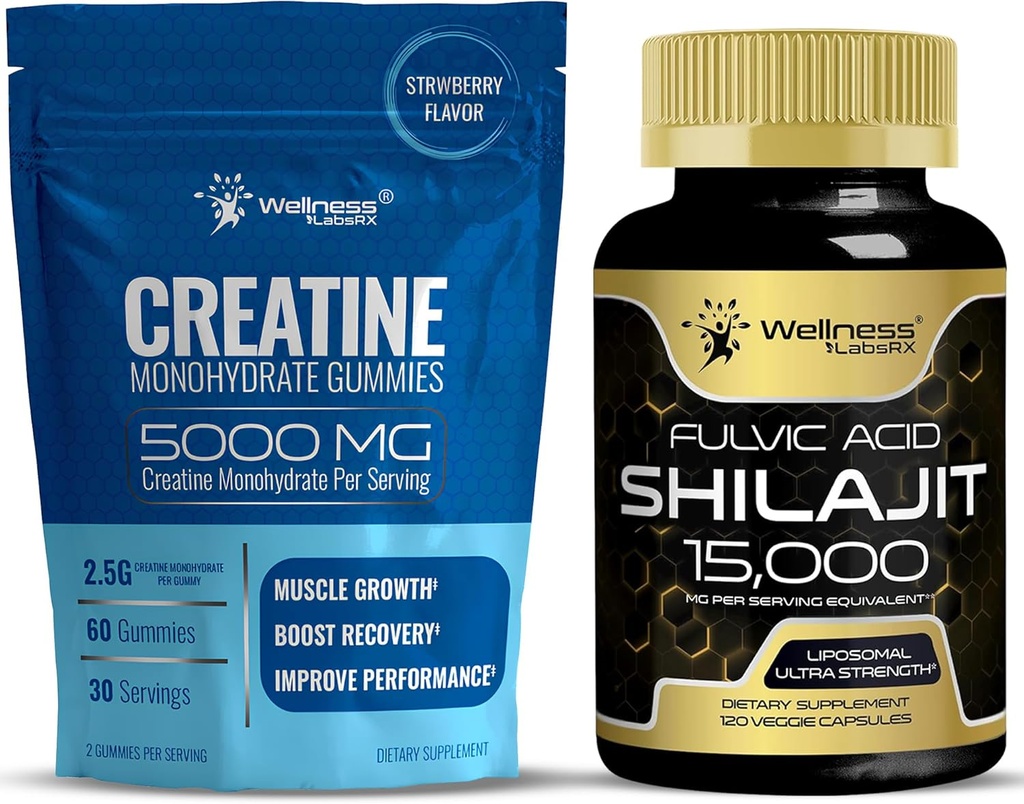 WELLNESS LABSRX 크레아틴 Gummies와 Shilajit 캡슐