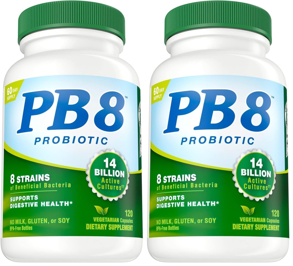 영양 이제 PB 8 Probiotic Acidophilus for Life* 남성과 여성용 채식 보조 보충, 120 카운트 (패킹 2)