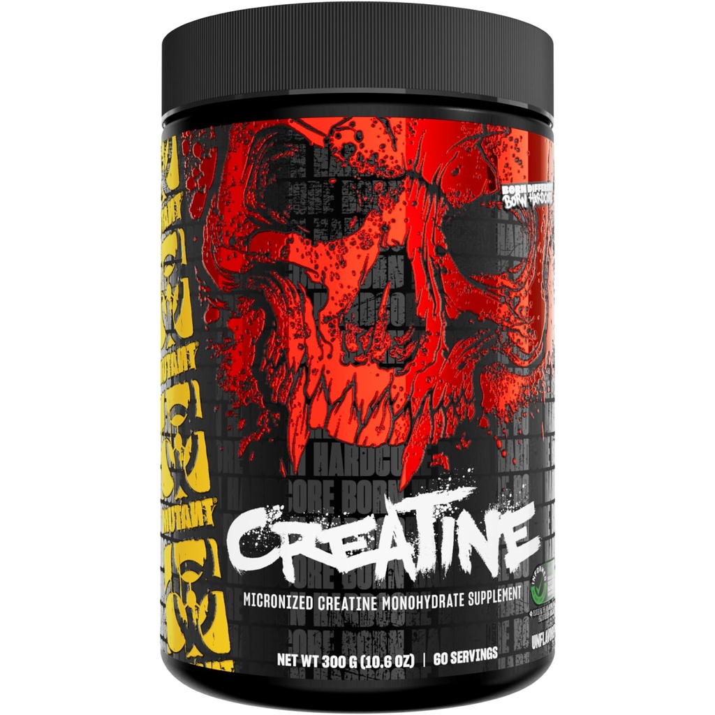 Mutant Creatine - 크레아틴 Monohydrate Micronized 분말 - 강화 된 고강도 성능을위한 크레아틴 분말 보충 - 60 서빙 - 300 g - Unflavored