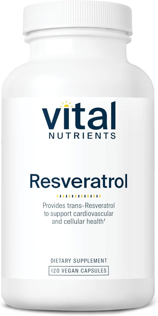 Vital Nutrients Resveratrol | Ultra High Potency Antioxidant | 심혈관 및 세포 건강 지원을위한 트랜스 Resveratrol * Vegan Supplement | 글루텐, 낙농장 및 콩 무료 | 비 GMO | 120 캡슐