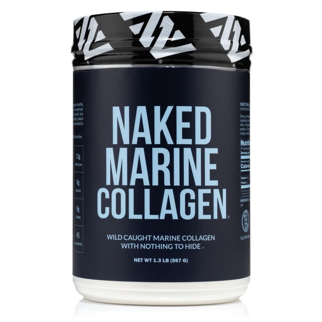 NAKED Marine Collagen Peptides Protein Powder - Unflavored - Wild Caught Cod - Paleo Friendly, Non-GMO, Soy-Free, Gluten-Free - 47 서빙
