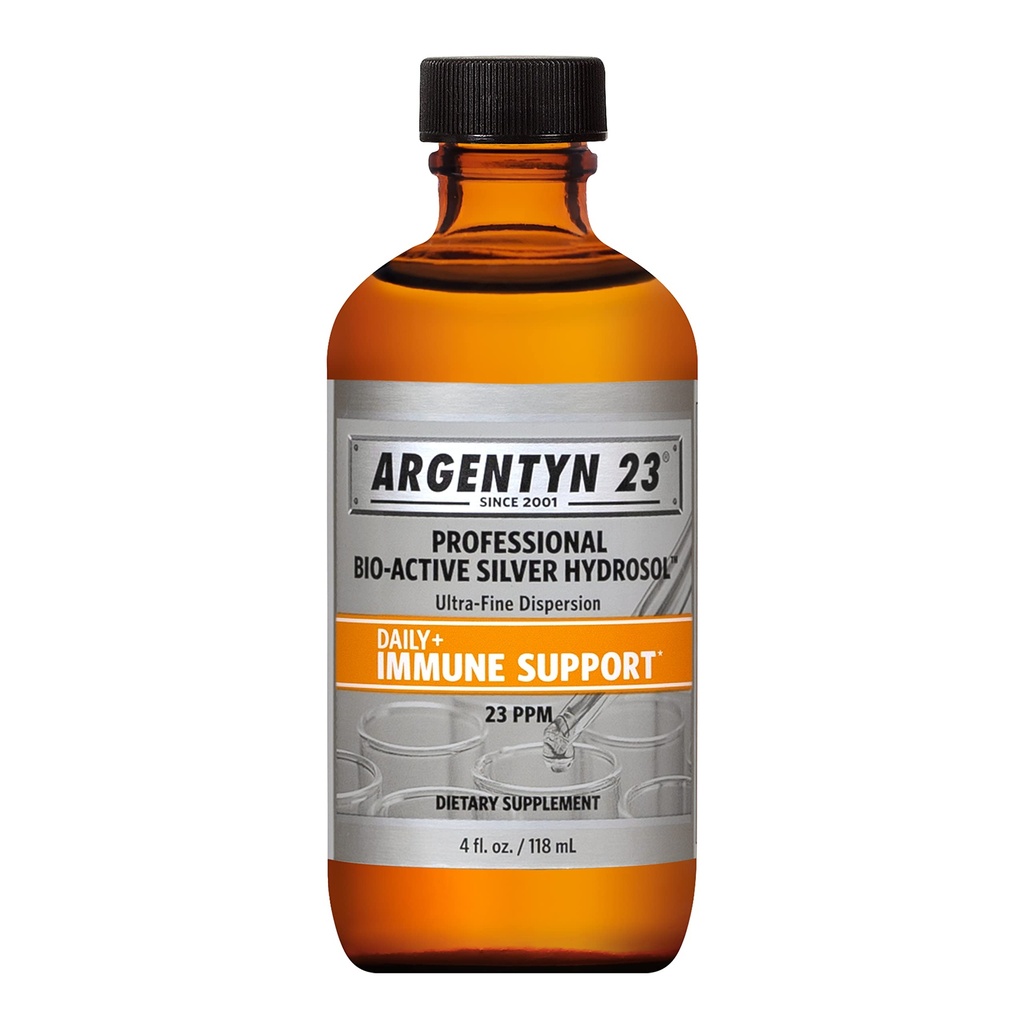 Argentyn 23 전문 면역 지원 - 콜로이드 실버, 바이오 활성 실버 하이드로 솔, 23 ppm, 액체 트위스트 탑, 4 Fl Oz (118 mL)