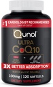 Qunol CoQ10 100mg Softgels, Qunol Ultra CoQ10 100mg, 3x 더 나은 흡수, 심장 건강 & 에너지 생산을 위한 산화 방지제, Coenzyme Q10 비타민과 보충교재, 120 조사 (24의 포장)
