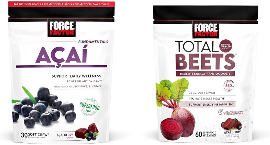 Immunity & Total Beets를 위한 힘 요인 Acai 연약한 Chews 건강한 에너지, 30 & 60 Chews