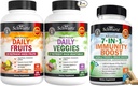 BioSchwartz 매일 과일과 Veggies 여성과 남성을위한 보충 (2 개월 공급) Plus 7 in 1 Immune Support Supplement with Antioxidants (2 개월 공급)