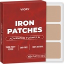 철 패치 (Pack of 60) - 여성과 남성을위한 100 % 천연 패치 - Biotin - Energy, Focus & Body Support - 향상된 공식