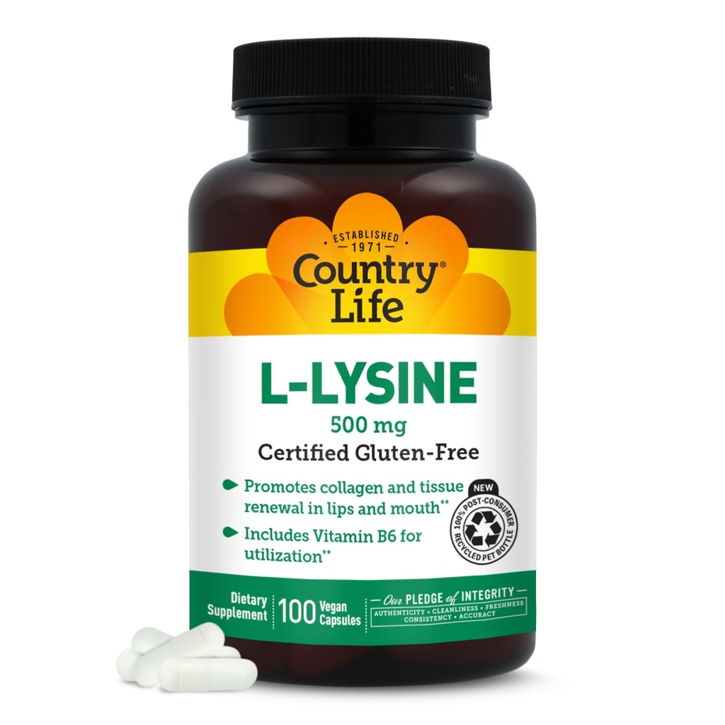 B-6를 가진 국가 생활 L 리진 500mg, Immune 건강을 지원하고십시오, 입술과 입, 100 Vegan 캡슐에 있는 교원질 재생을, 증명한 글루텐 자유로운 증명한 채식주의자 승진시킵니다