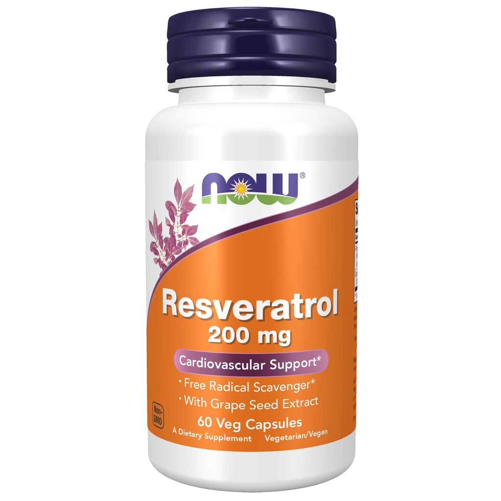 지금 음식 보충교재, 빨간 포도주 추출물을 가진 자연적인 Resveratrol 200 mg, 60 Veg 캡슐