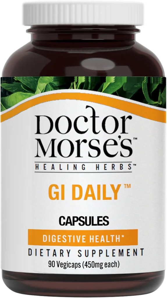 의사 Morse의 GI 매일 - Gut Cleanse - 소화 지원 - Intestinal, 전체 Gut 지원 - Naturopath 공식화 - Marshmallow 뿌리, Slippery Elm Bark, Mullein 잎 - 90 캡슐 - 45 일 공급