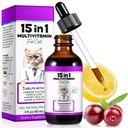 Cat Multivitamin, 1개의 고양이 비타민 액체 하락에서 15는 심장 건강, 뼈, 합동, 피부 & 외투, 방광, 면역 체계 지원 60ml를 위한 보충합니다
