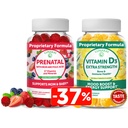 Lunakai Prenatal 및 비타민 D3 Gummies 번들 - 철 및 Folic 산이있는 임신 Multivitamin 거미 - 면역, 뼈 및 무드 지원 성인 보충