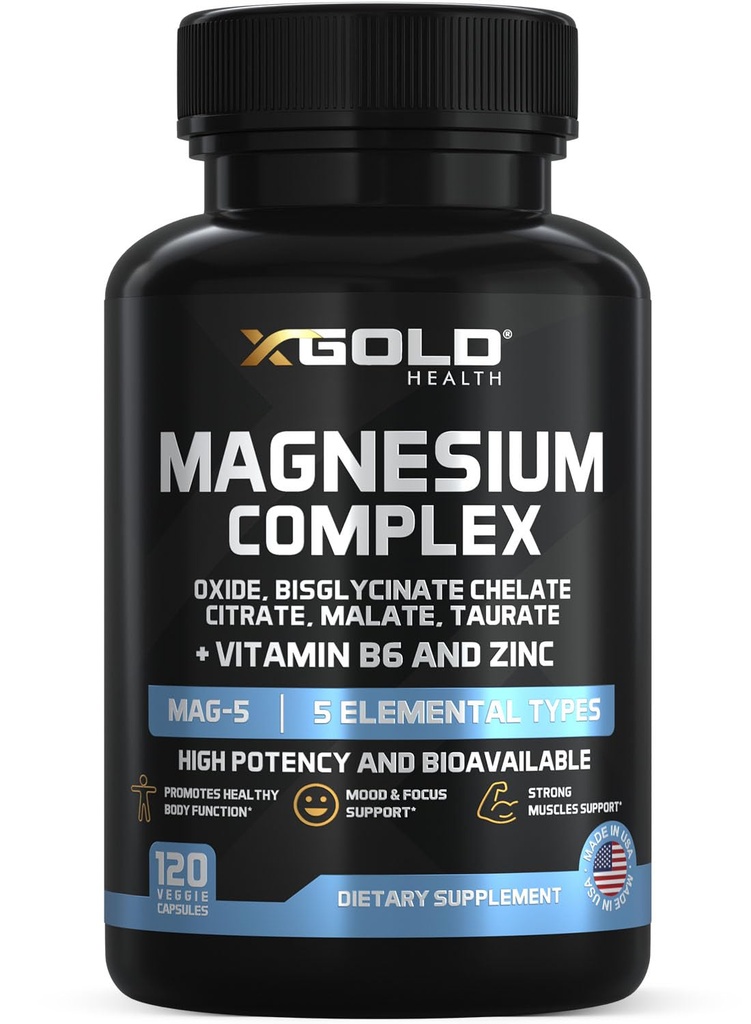 Micronized 마그네슘 Complex Plus B6 | 아연 마그네슘 산화물, 비스듬한 킬레이트, 질산염, 말레이트 | 타우레이트 | 뼈, 근육, 에너지, 면역 체계 높은 흡수 - 미국에서 만드는