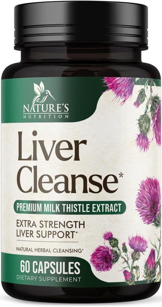 Liver Cleanse Detox & Repair Formula - 20in-1 Silymarin Milk Thistle, Dandelion Root, Artichoke Extract, Turmeric, Choline, & Beetroot - 60 Veggie 캡슐과 고급 간섭 지원 보충