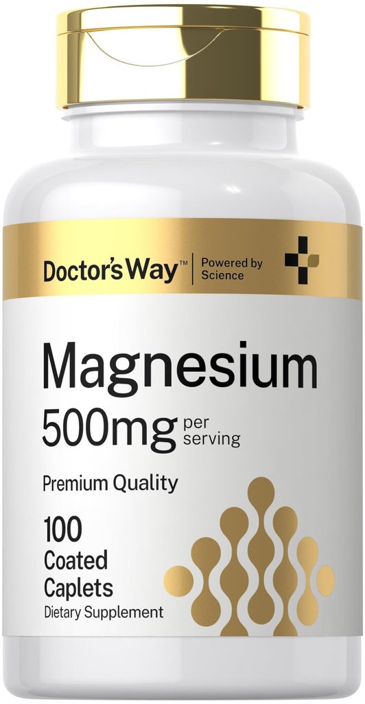 의사의 방법 마그네슘 보충 500mg | 100 코팅 모자 | 마그네슘 산화물 | 채식주의, 비 GMO, 글루텐 무료