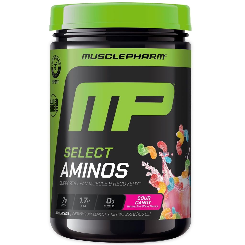 MusclePharm은 Amino의 EAA + BCAA를 선택, 포스트 운동 필수 아미노산 분말, 분기된 사슬 아미노산을 가진 남자 & 여자를 위한 전 운동 에너지 보충교재, 30의 서빙 (Sour Candy)