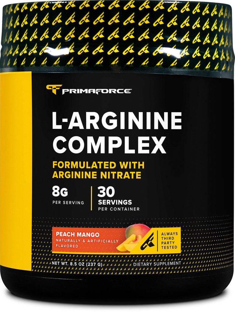 Primaforce L-Arginine Complex Powder (병당 30 인분 | 복숭아 망고) 최대 이득을위한 강력한 단백질 빌딩 보충