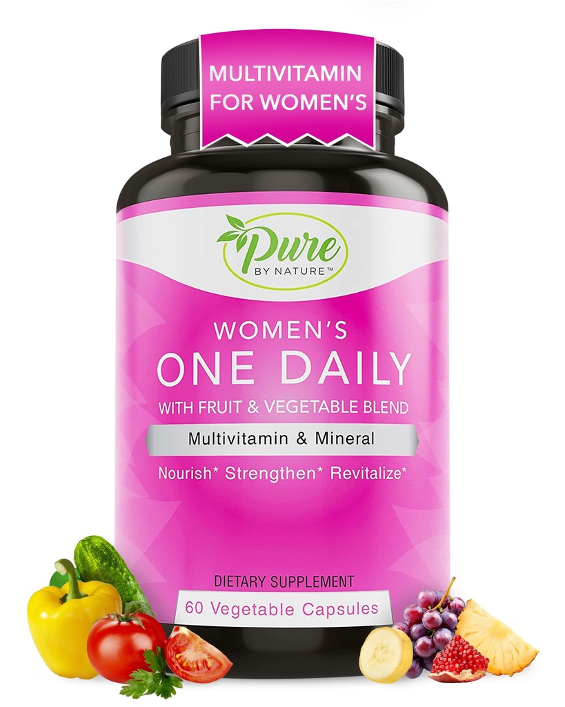 여성을 위한 자연 1-Daily Multivitamin에 의하여 순수한, 비 GMO 성분을 가진 면역 지원 보충교재, 에너지, 60의 Veggie 캡슐을 위한 비타민 & 무기