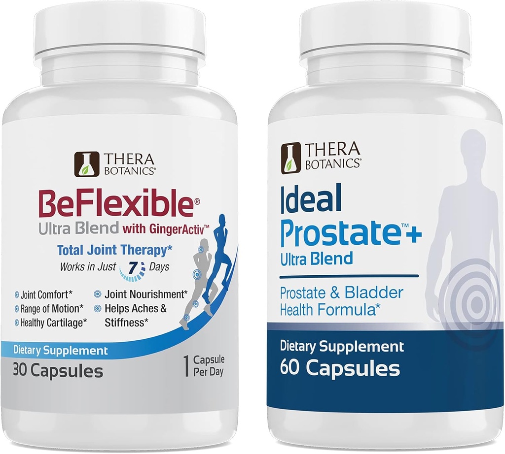 Therabotanics BeFlexible Ultra Joint Support 보충 및 이상적인 전립선 남성용 울트라 강력한 전립선 보충