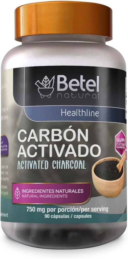 Betel 자연적인 탄소 Activado Capsulas - 활성화된 숯 90의 캡슐