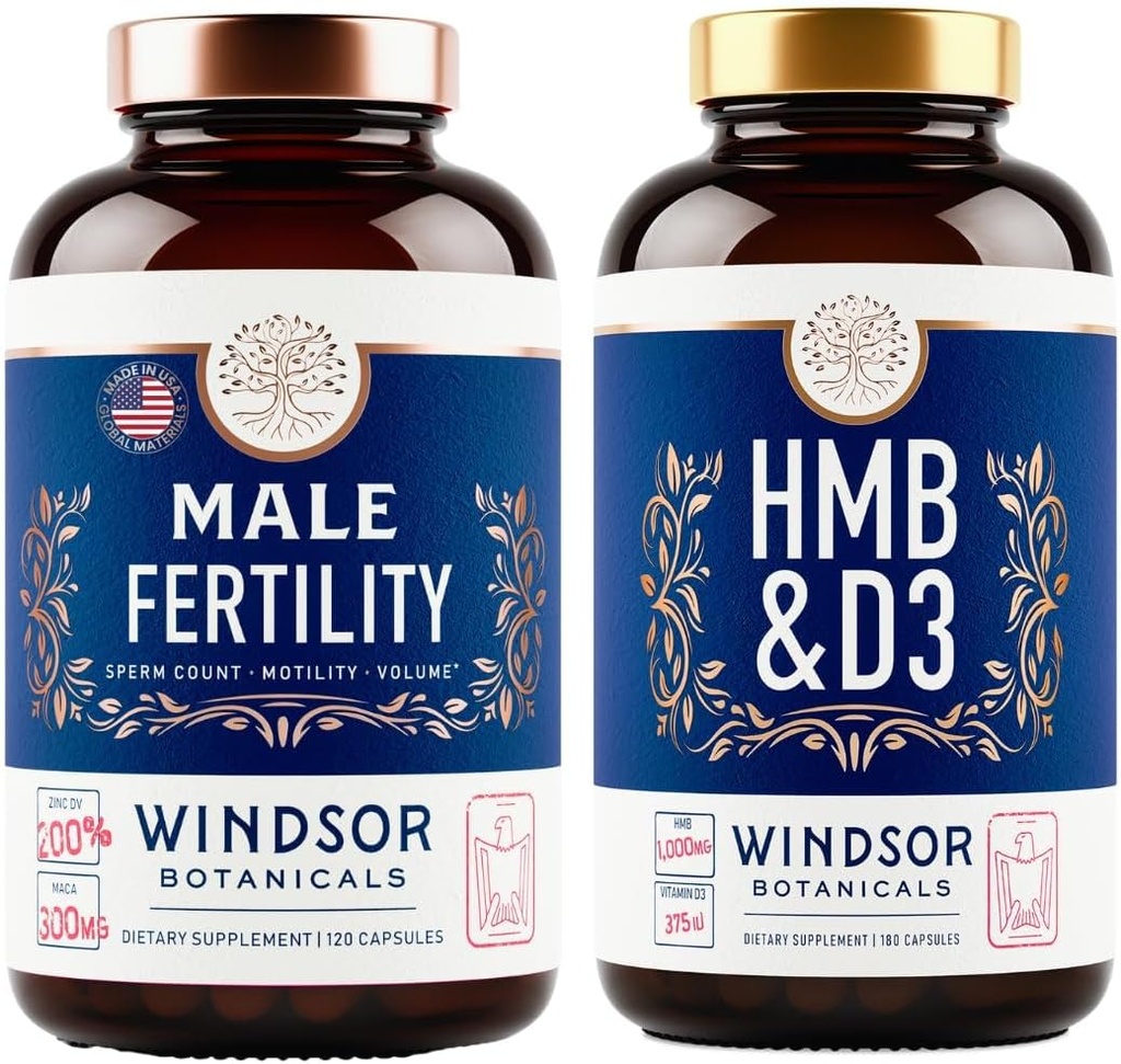 비타민 D3와 칼슘과 남성 불임 지원 뭉치를 가진 WINDSOR BOTANICALS HMB