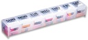GMS Weekly Pill 주최자 - 보충제, 비타민 및 약물을위한 7 일 라벨 부착 형 알약 케이스 - 안전한 래치 - 매일 사용 및 여행에 이상적입니다 - Clear